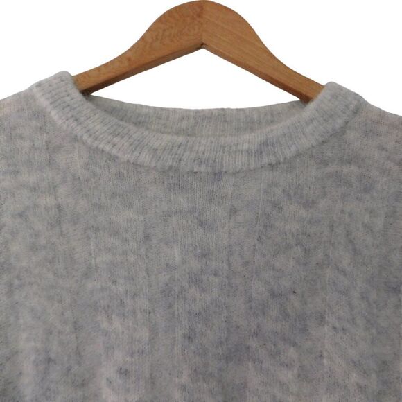 Jana Womens Wool Mohair Sweater Crewneck Ribbed Gray Size Small - Picture 2 of 6